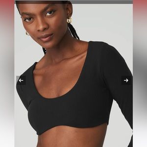 ALO Ribbed Defined Long Sleeve Bra NEVER WORN